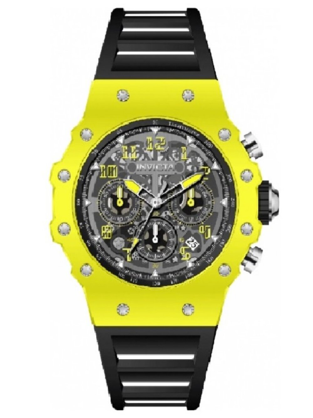$295 Invicta Unisex Invicta Racing Black Yellow 40.5mm Quartz Watch NIB